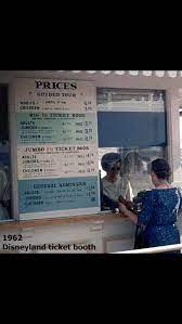 1962 Disneyland Ticket Prices Disneyland Tickets Vintage Disneyland Disneyland Anaheim