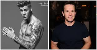 He is also known by his former stage name marky mark from his career with the group. Mark Wahlberg Talks Justin Bieber S Calvin Klein Ads On Conan Teen Vogue