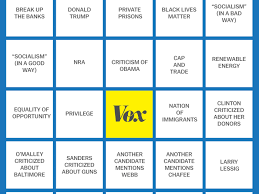 Democratic Debate Vox Bingo Cards Vox