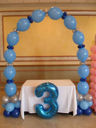 Balloon Foil Balloons Balloon 1st Birthday Decoration Ideas For Boy Link Balloon Arch Using Dark Blue Pale Blue And Silver Balloons For A Boy S Birthday Party Please Visit Link Balloons Balloon Decorations Party Balloon Arch