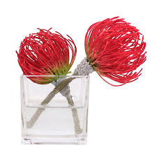 密度家居现代轻奢假水花艺套装红色针垫花茶几餐桌花摆件 vase glass vase decor