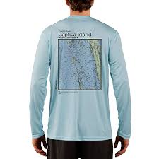 Coastal Classics Captiva Island Chart Mens Upf 50 Long Sleeve T Shirt