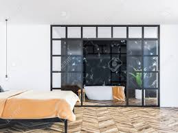I'm so excited for where this room is headed and can't wait to get to the decorating it! Modern Bedroom Interior With White Walls A Wooden Floor Orange Stock Photo Picture And Royalty Free Image Image 107016778