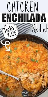 If your family likes more, add some jalapenos! Sour Cream Chicken Enchilada Casserole Keto Gf Recipe Healthy Chicken Recipes Chicken Breakfast Mexican Food Recipes Authentic