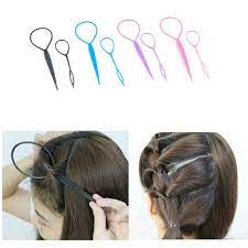 Popular 2 Pcs Ponytail Creator Plastic Loop Styling Tools Black Topsy Pony Topsy Tail Clip Hair Brai Hair Braid Maker Braided Bun Hairstyles Braided Hairstyles