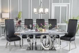 No tears, rips, holes, loose stitching or anything like. Buy Urban Deco Orbit 200cm Grey Marble And Chrome Dining Table With 4 Allure Black Chairs And Get 2 Extra Chairs Worth 438 For Free Cfs Furniture Uk