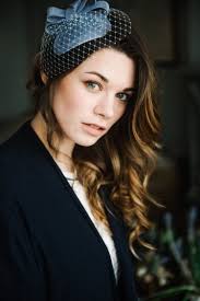 Vintage Bow Detail Fascinator With Veiling in Bluebell Blue 'loretta'