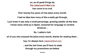 The JokeLand E-Mail List is no more... but Jackie still has an AOL email  address. : r/howardstern