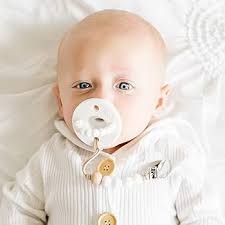 Amazon.com : Ryan & Rose Cutie PAT Pacifier Teether (Flat, White) : Baby