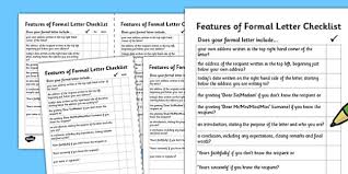 What would improve your hometown? Formal Letter Writing Checklist Esl Writing A Formal Letter
