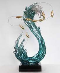 China Good Transprent Clear Resin Art Craft For Business Gift China Sea Wave Sculpture And Polyresin Sculpture Price
