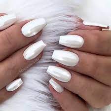 Cute nail designs wouldn't be complete without fruit. Easy White Coffin Nail Design Esynailsdesign Simplenailart Discover Trendy And Cute White Coffin Short Coffin Nails Designs White Acrylic Nails Luxury Nails