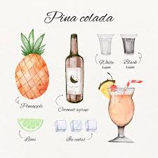 Download Watercolor Pina Colada Recipe Concept For Free In 2020 Pina Colada Pina Colada Recipe Colada
