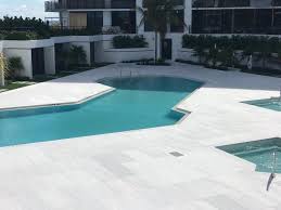 White coral stone leisure pool pavers, pool deck coping. Coral Stone Tiles Pool Decks And Stone Pavers Ice White Marble