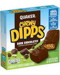 With an awesome blend of sweet, chewy and crispy . Chewy Dipps Granola Bars Dark Chocolatey Quaker Oats
