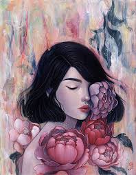 Image result for tranh vẽ thiếu nữ
