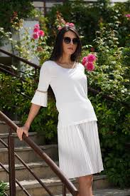 The intricate, feminine details lela rose incorporates into her. Ivory Pleated Knit Skirt Everard S Clothing