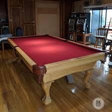 Finished Recovering This 9 Foot Artisan Pool Table In Orange Park Acres Burgundy Cloth Billiards Dkbilliards Playpool Mancave Gam In 2019 Pool Table Orange Park Play Pool