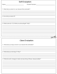 Preschool Teacher Self Evaluation Form Teacher Evaluation Evaluation Form Student Self Evaluation