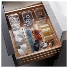 Ikea Godmorgon Box With Lid Set Of 5 Transparent 24x20x10 Cm Helps You Organise Yo Diy Makeup Storage Organizers Makeup Drawer Organization Diy Makeup Storage