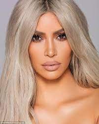 Kim Kardashian Wears See Through Top As She Models New Kkw Lipsticks Nordic Blonde Beauty Hair