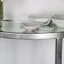 Maybe you would like to learn more about one of these? Antique Silver Mirrored Half Moon Console Table