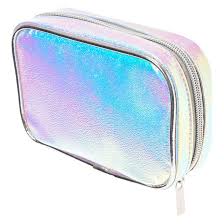 Silver Holographic Rectangular Cosmetic Case Cosmetic Case Makeup Bag Holographic