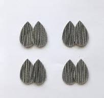 New! TINY SMALL Snow Leopard Leather Teardrop Earring ...