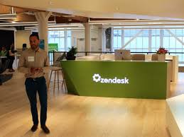 Zendesk Office Tour Business Insider Office Graphics Reception Desk Office Inspiration