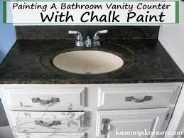 It was an ugly yellow (sorry, i forgot to take before pic). Painting A Bathroom Vanity Counter With Chalk Paint Someday Crafts Painting Bathroom Countertops Diy Countertops Vanity Countertop