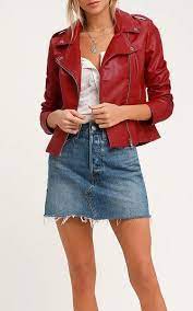 Bb Dakota Beverly Thrills Red Vegan Leather Moto Jacket Bestfashionhq Com Vegan Leather Moto Jacket Moto Jacket Cool Outfits