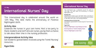 The international council of nurses observes it on the birthday of the pioneer of nursing florence nightingale. International Nurses Day Adult Guidance Teacher Made