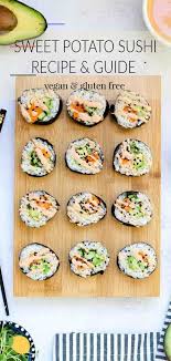Einfaches Vegetarisches Susskartoffel Sushi Rezept Sweetpotatorecipes Vegetarian Sushi Recipes Vegetarian Sushi Healthy Vegetarian