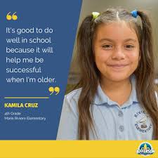 Riviere Elementary's 4th grader Kamila Cruz is excited to be back at school  after a great summer break. She hopes to one day become a geologist because  she loves to study rocks. #