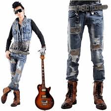 Alternative Mens Blue Emo Punk Rock Fashion Jeans Clothing Shop Clothes Shopping Outfit Fashion