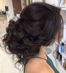 Classic Loose Curly Low Updo Wedding Hairstyle Featured Hairstyle Elstyle Loose Curls Updo Long Hair Styles Thick Hair Styles
