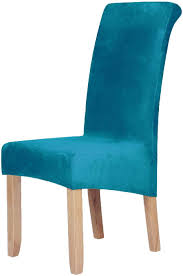 This amazing photos below is other parts of blue dining room chairs for bold interior lovers content which is classed as within tips and ideas. Smiry Stretch Chair Covers For Dining Room Peacock Blue Set Of 4 Velvet Large Dining Chair Slipcovers Buy Online In Bahamas At Bahamas Desertcart Com Productid 86135634