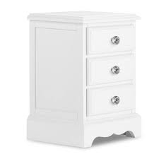 These drawers will help you store your favourite magazines, medicines, and all the other essentials while still maintaining their allure. Romance True White 3 Drawer Bedside Table With Crystal Handles French Style Furniture Co Uk