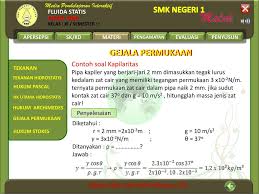 Kapilaritas ini dipengaruhi oleh adanya tegangan permukaan, gaya adhesi, dan gaya kohesi antara zat cair dan dinding kapiler. Fisika Kelas Xi Semester I Ppt Download