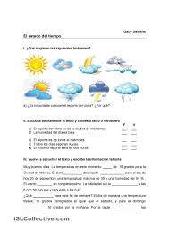El Estado Del Tiempo Ensenanza De La Geografia Actividades De Comprension Actividades De Geografia