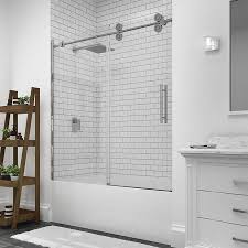 Shop ove decors at wayfair for a vast selection and the best prices online. Ove Decors Sydney 59 In H X 58 25 In To 59 75 In W Frameless Bypass Sliding Satin Nickel Bathtub Door Clear Glass In The Shower Doors Department At Lowes Com