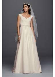 Looking for a little inspiration or guidance or where to start your wedding planning? Petite Tulle A Line Wedding Dress And Beaded Sash David S Bridal