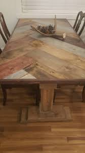 Custom Built Offset Herringbone Dining Table Multiple Stains Etsy Rustic Kitchen Tables Diy Dining Room Table Homemade Kitchen Tables
