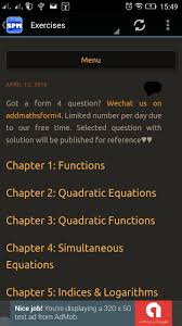 Kssm add maths form 4 chapter 4 : Spm Add Math Form 4 Pour Android Telechargez L Apk