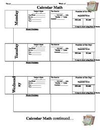 Calendar Math Weekly Worksheet Calendar Math Math Math Review