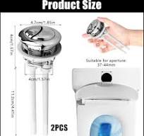 2x Toilet Boutons de Chasse d'eau de Remplacement, Double Bouton de Chasse  d'eau 40mm, Réservoirs Toilettes Bouton Poussoir, Boutons Pression ...