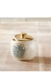 Blue ceramic jars with lids. Blue Meadow Ceramic Jar With Lid Shaadilogy