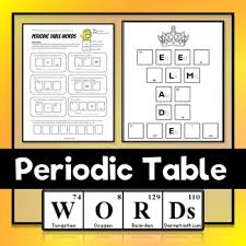 Periodic Table Words Chemistry Practice Sheet Free Download