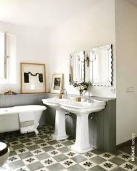 Floor tile can make a serious impact in small spaces. White And Grey Classic Bathroom Interior Design With Matching Patterned And Plain Floor Tiles Patterned Bathroom Tiles Classic Bathroom Design Classic Bathroom
