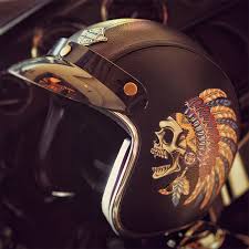 3 4 Open Face Half Motorcycle Helmet Vintage Retro Leather Helmets The Indians And Broken Skull Scooter Moto Helmets Aliexpress